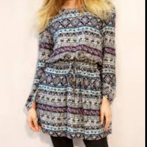 ALPACA FAIR ISLE LONG SLEEVE SWEATER DRESS SMALL - Picture 2 of 9